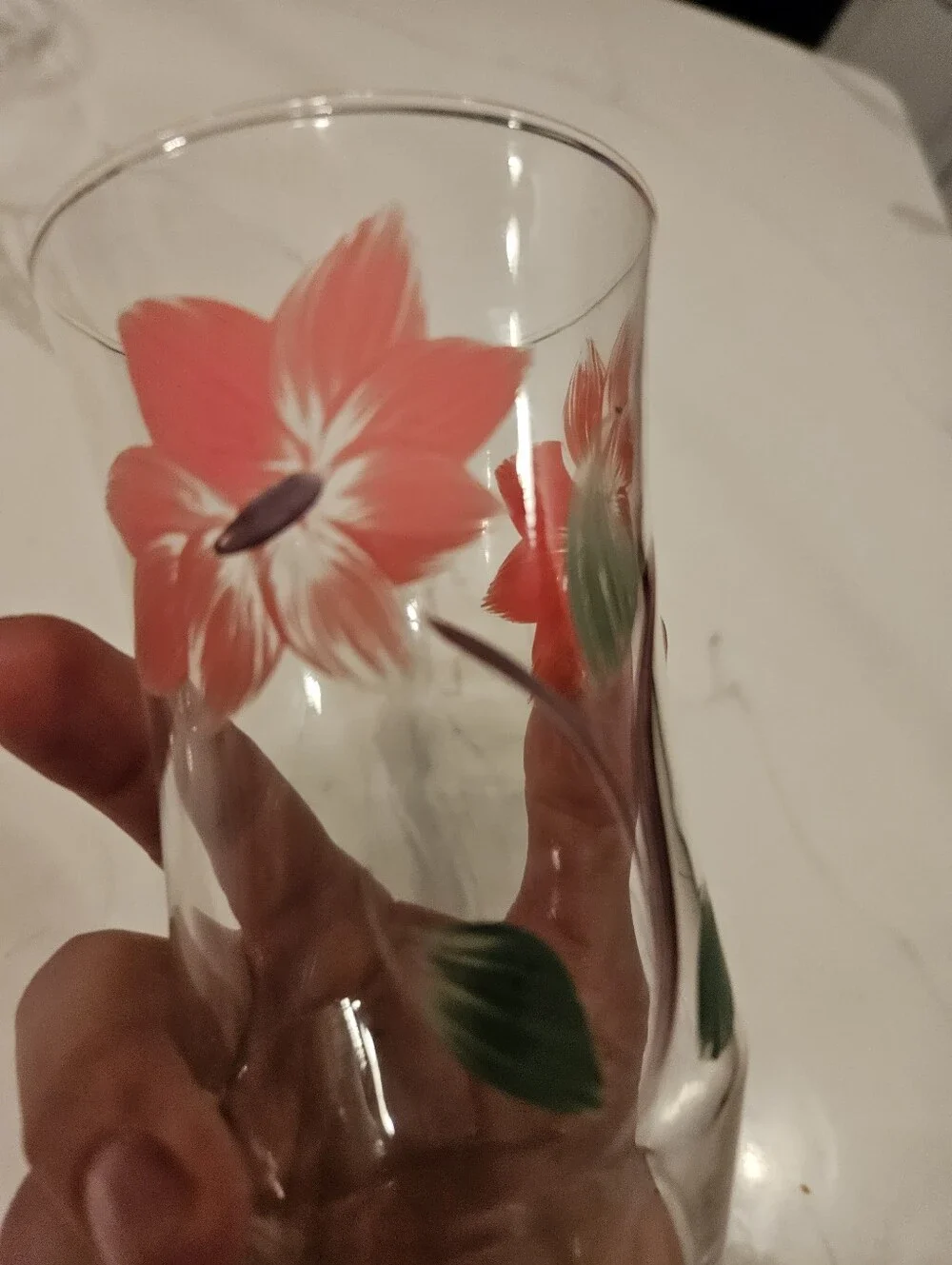 Floral Painted Glass Tumbler Set - Multicolor Set of 4
